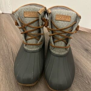 Sperry Gray and Brown Duck Boots